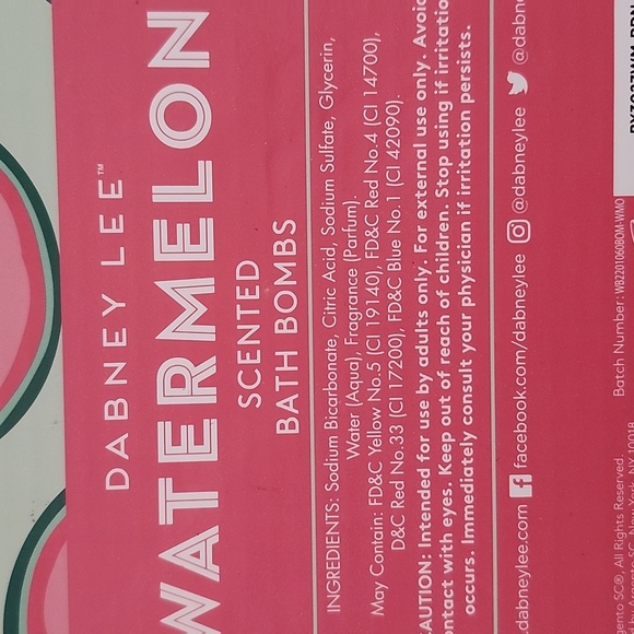 Brand New DABNEY LEE Watermelon Scented Bath Bomb-4CT - Picture 3 of 4